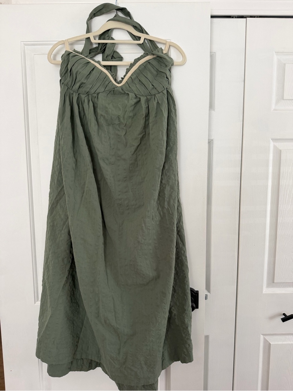 Free People Olive Halter Maxi Skirt